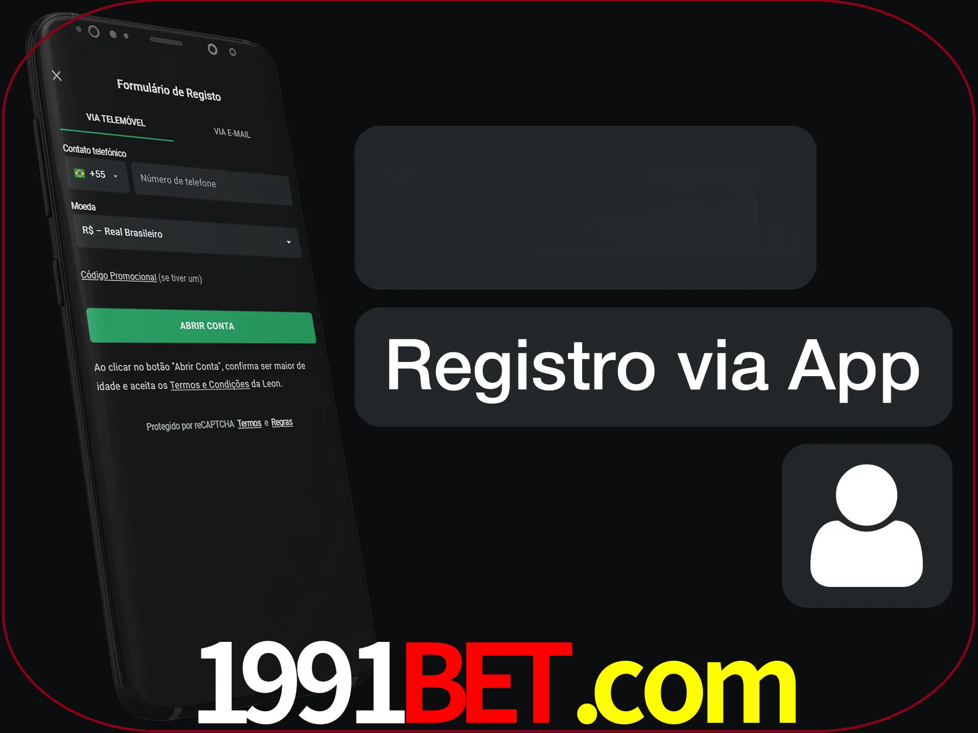 Registre-se com duas etapas usando o aplicativo.