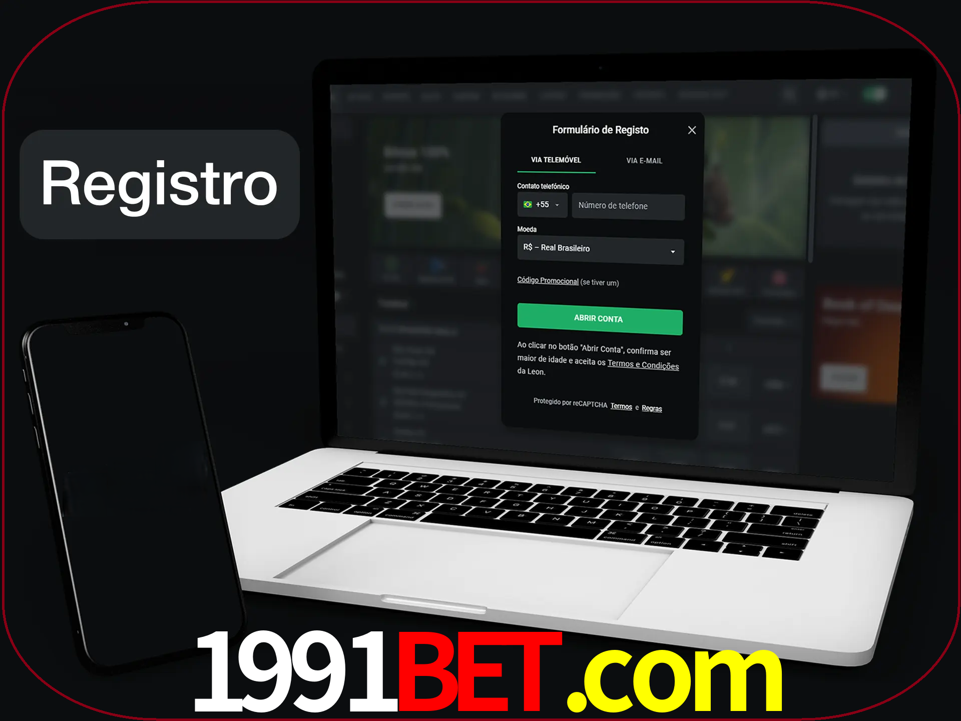 O registro na LeonBet é simples.